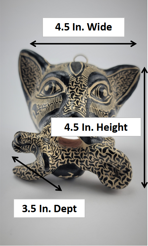 Jaguar & Baby Cub Statue | Unique Mexican Home & Office Decor