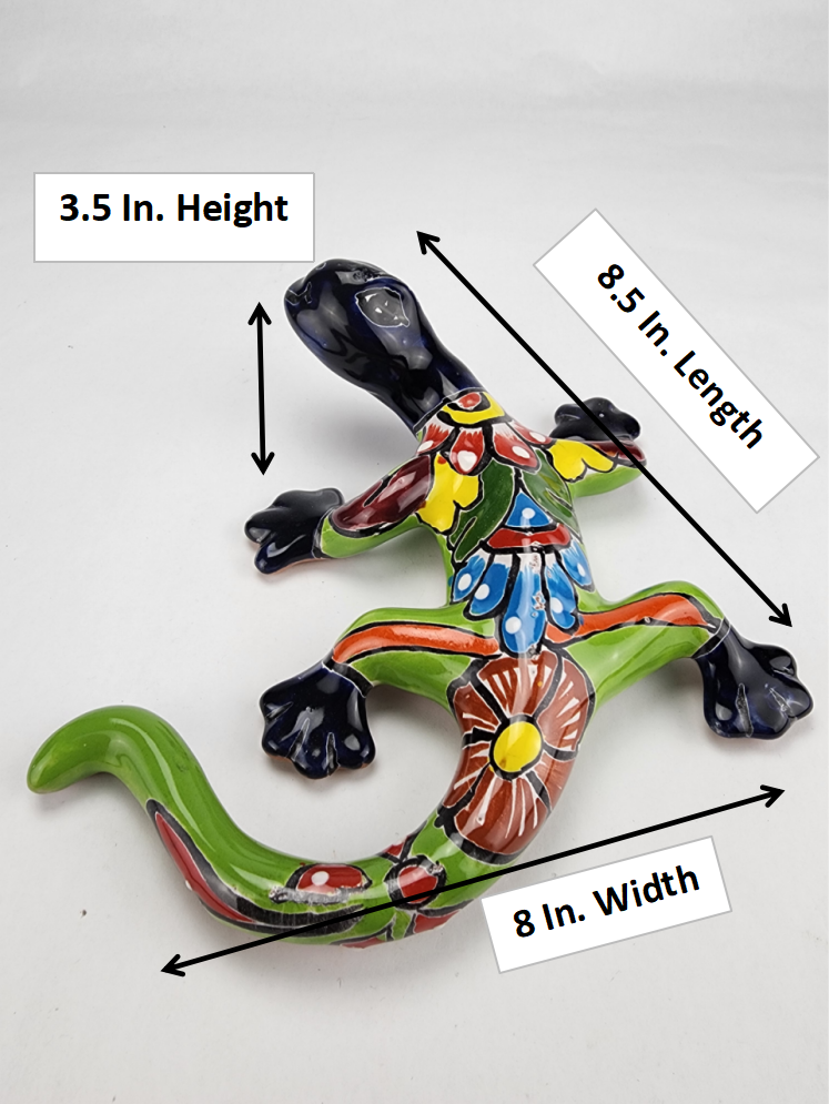 Colorful Gecko Talavera Hand-painted Pottery Mexican Folk Art Decor