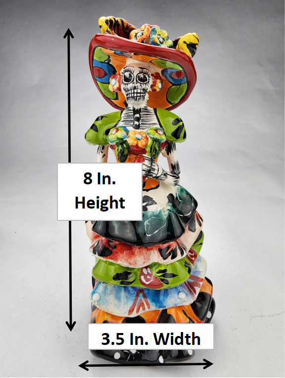 Handcrafted Mini Catrina – Talavera-Inspired Día de los Muertos Decor