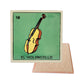 El Violoncello #18 Loteria ceramic coaster with cello artwork and cork-backed reverse on a white background
