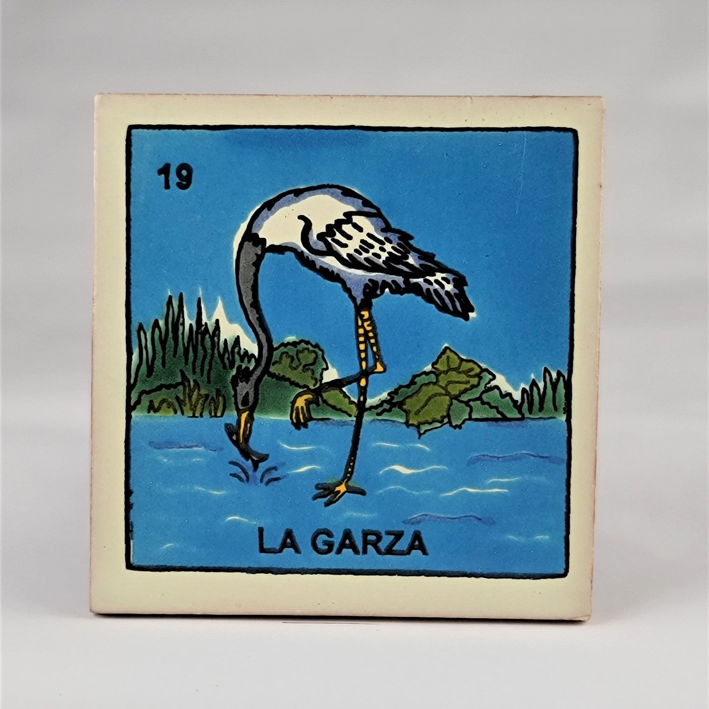 Birds & Nature Lotería Coaster Bundle – 4-Piece Mexican Ceramic Set