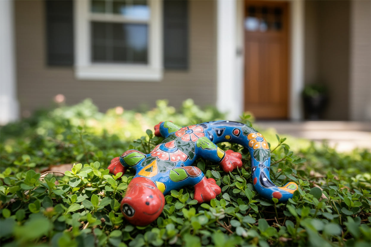 Colorful ceramic gecko