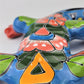 Red & Blue Talavera-Style Gecko – Handcrafted Mexican Folk Art Décor