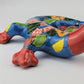 Red & Blue Talavera-Style Gecko – Handcrafted Mexican Folk Art Décor