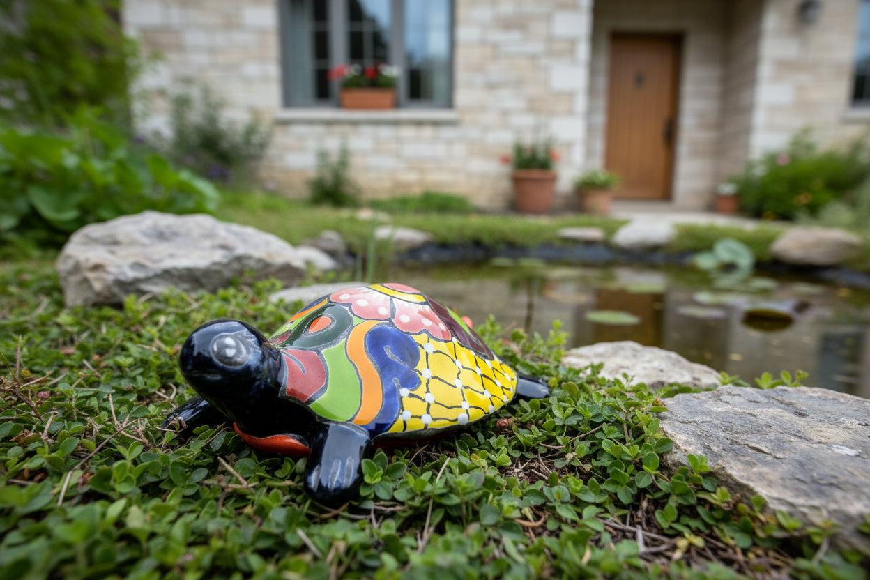 Colorful ceramic turtle