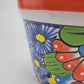 Hand-Painted Small Talavera Planter – Bright Orange Rim & Floral Art