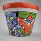 Small Talavera Flower Pot – Orange Rim, Handcrafted in Mexico