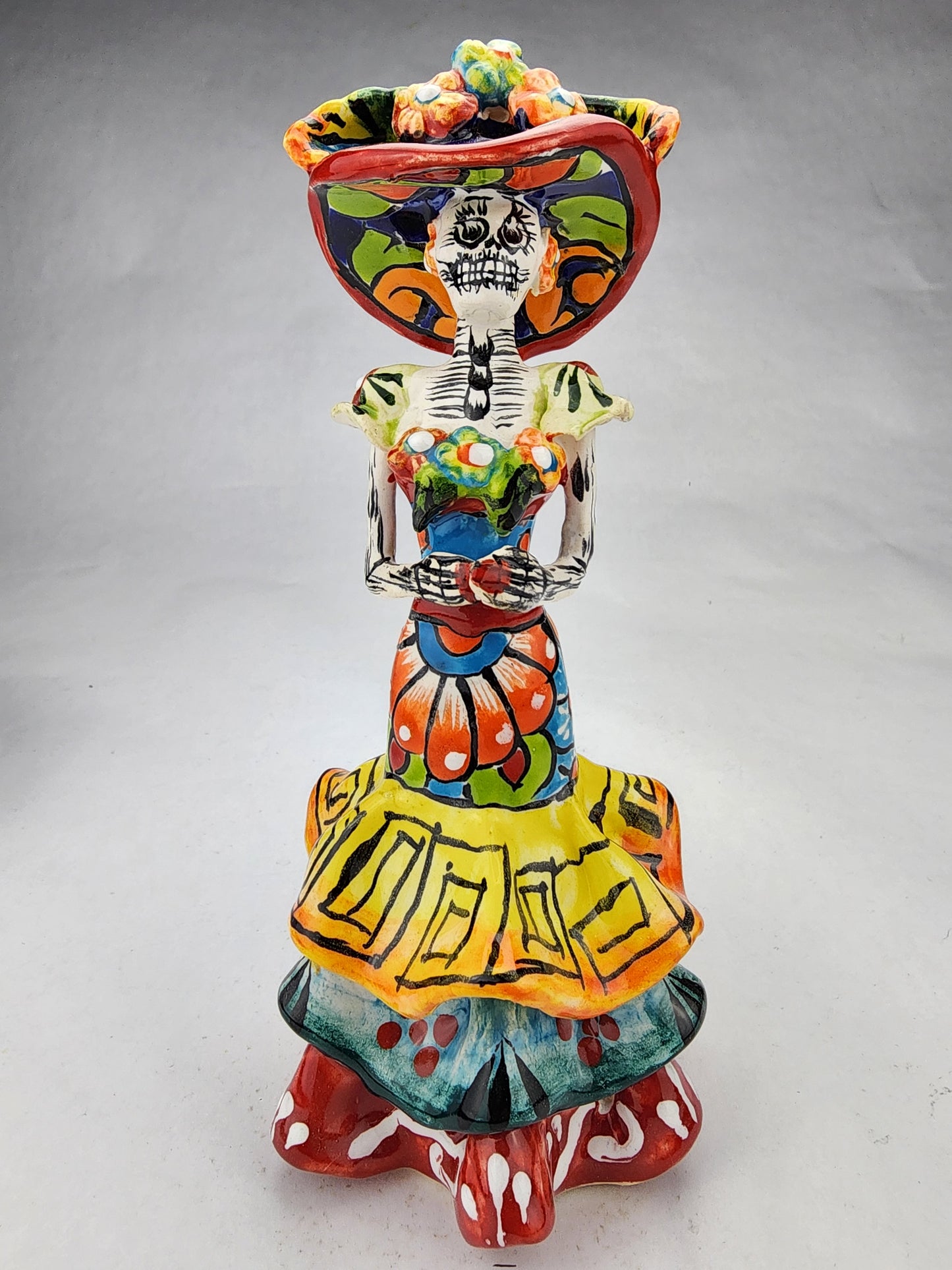 Ceramic Catrina Decor & Lotería Coaster Set w/ Holder