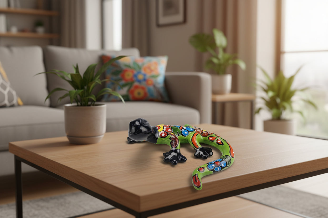 Colorful talavera style gecko