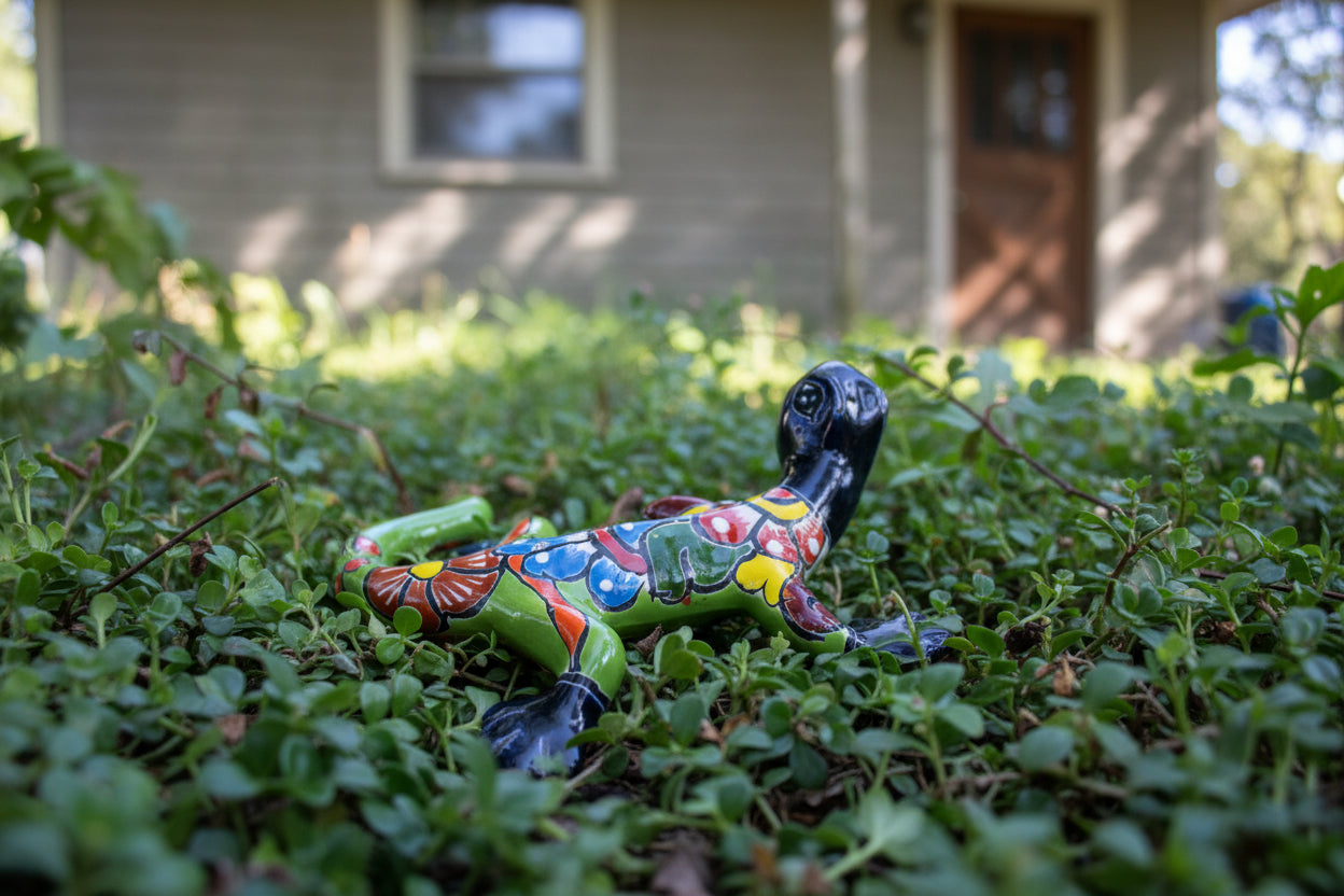 Colorful ceramic gecko