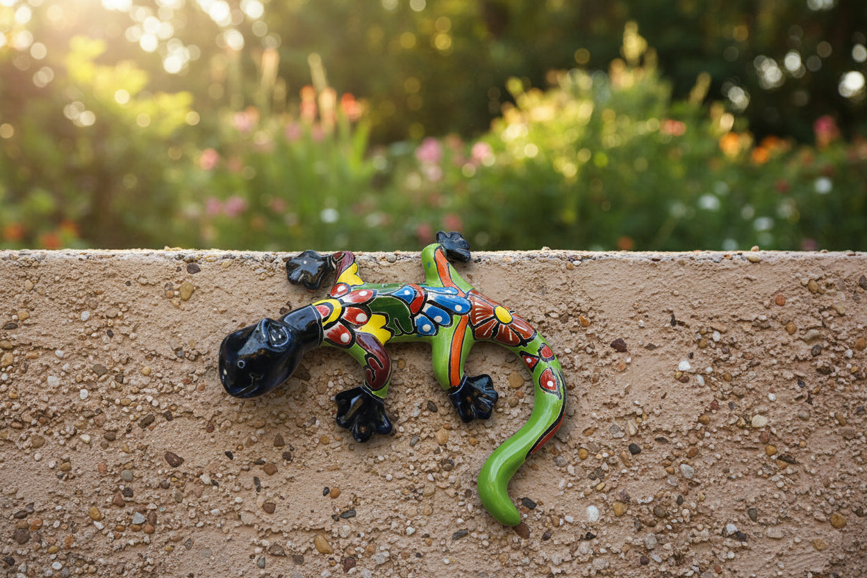 Colorful ceramic gecko