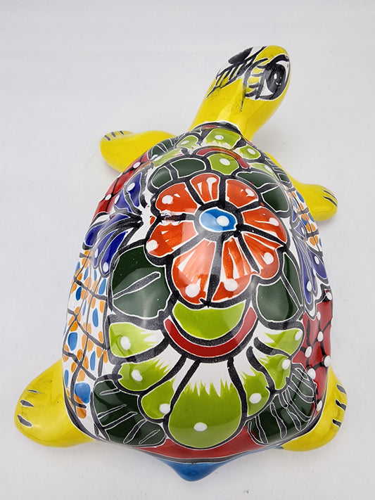 Ceramic Turtle Hand Painted Mexican Art