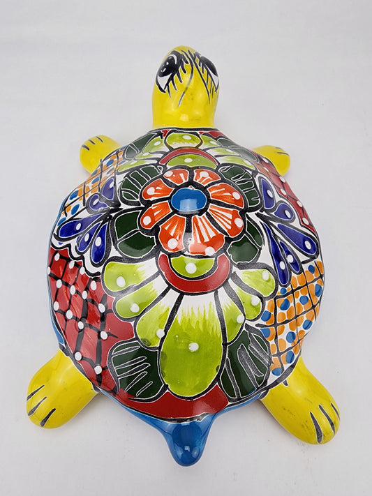 Ceramic Turtle Figurine Hand Painted