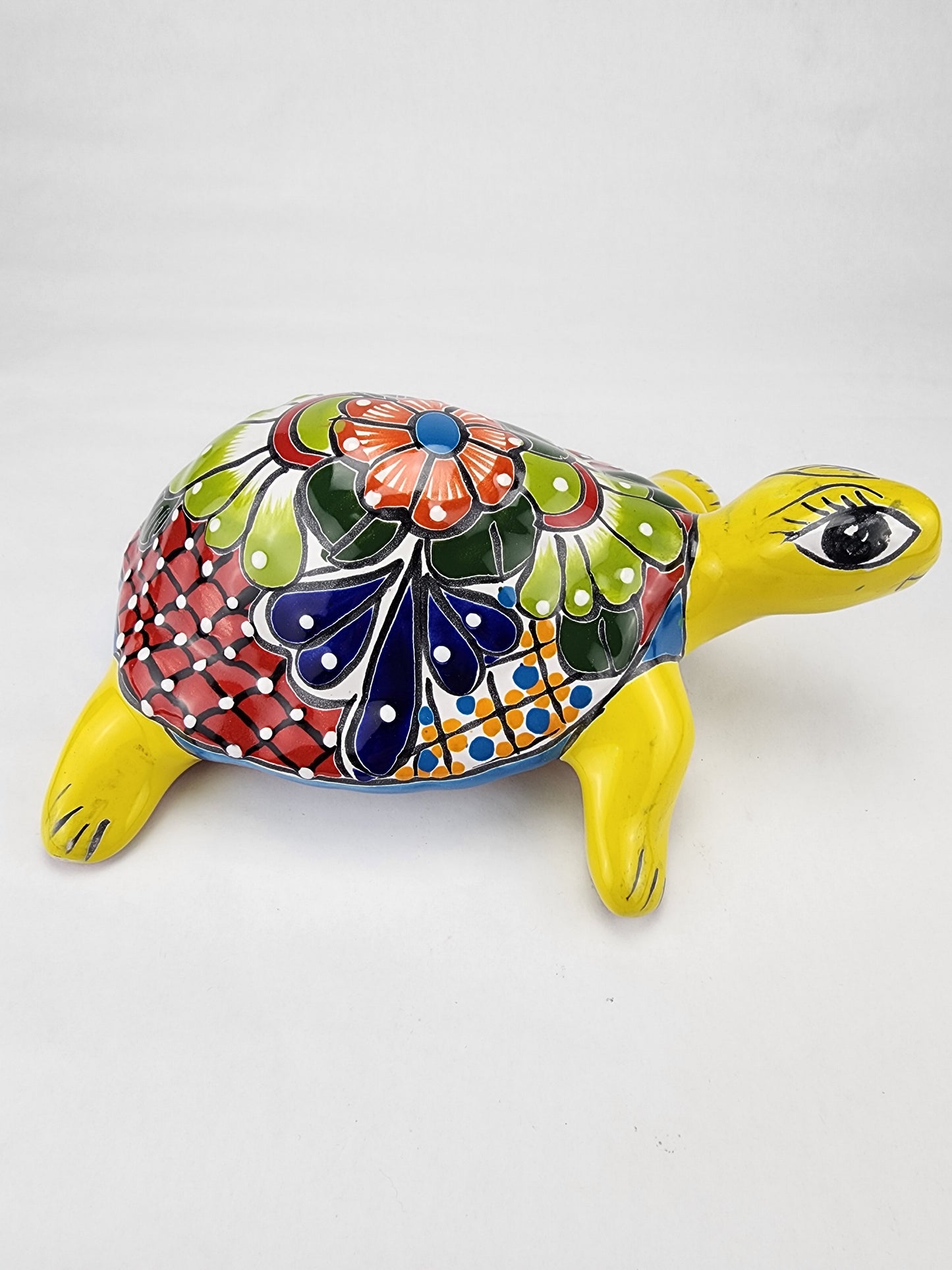 Turtle Figurine Home Deco Mexican Folk Art Pottery