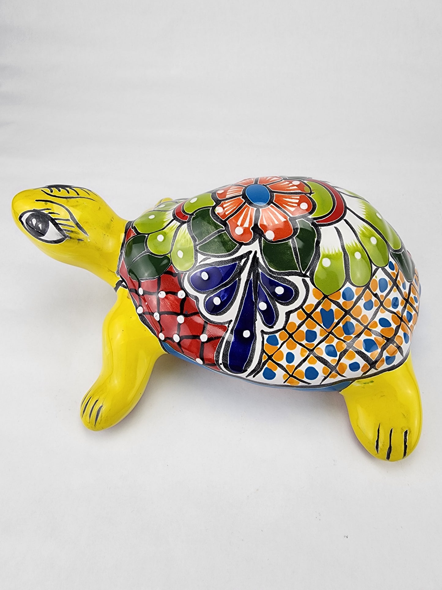 Turtle Figurine Home Deco Mexican Folk Art Pottery