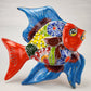 Fish Figurine Wall Deco Hand Painted Mexican Talavera Pottery