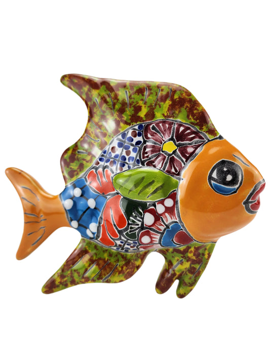 Handcrafted Ceramic Fish - Colorful Mexican Folk Art Sculpture