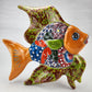 Fish Figurine Wall Deco Hand Painted Mexican Talavera Pottery