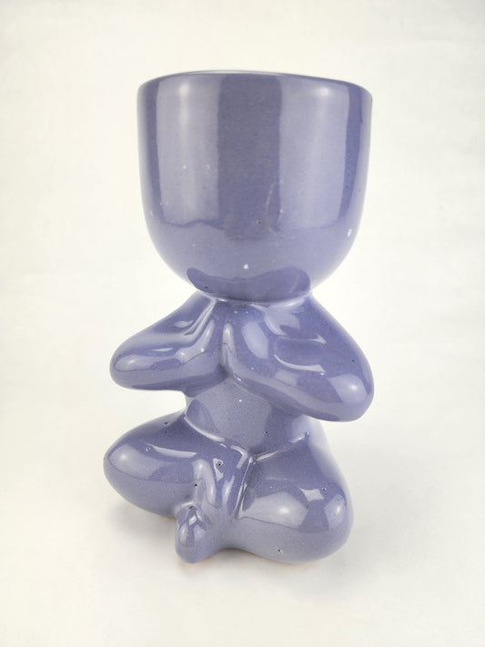 Vintage Yoga Figurine Ceramic Flower Pot Candle Holder