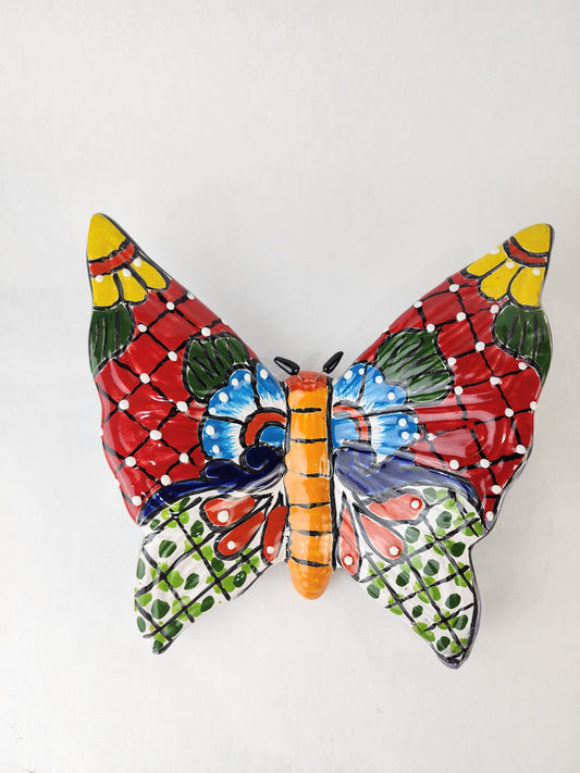 Hand-Painted Butterfly Clay Figurine