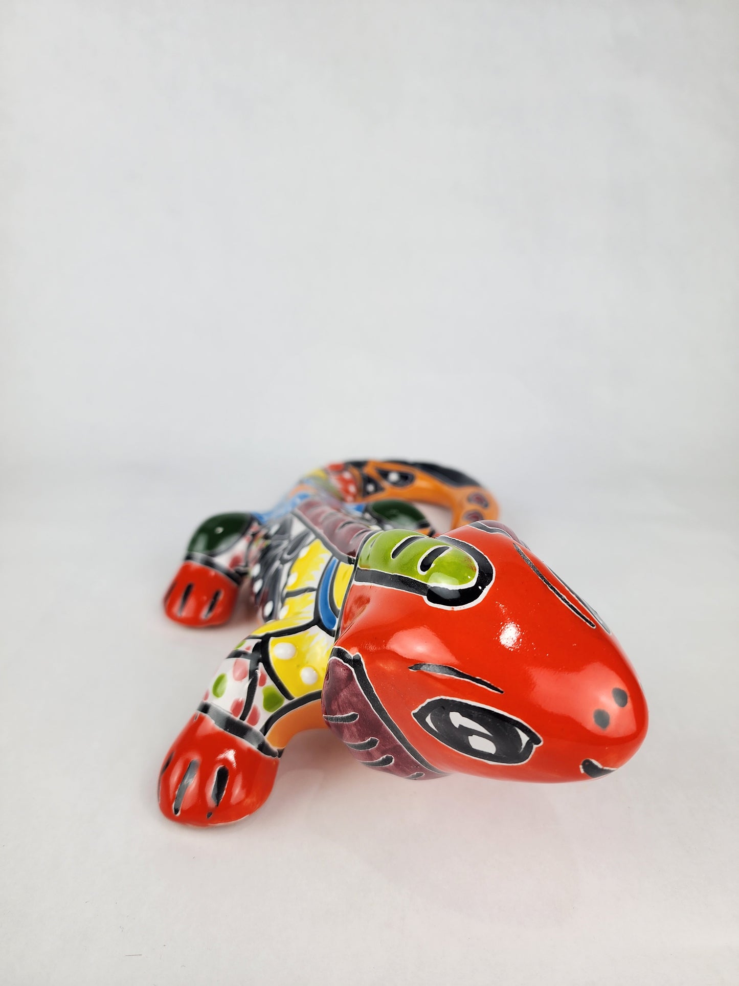 Ceramic Iguana Figurine Garden Deco - Mexican Folk Art Home Decor