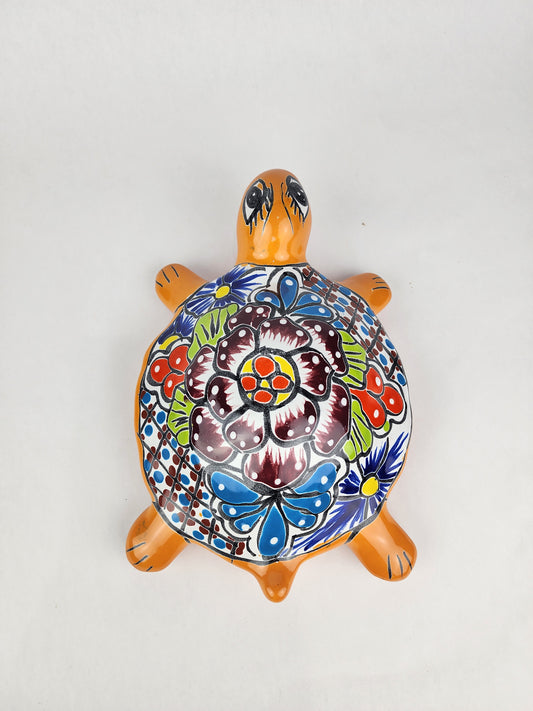 Ceramic Turtle Talavera Design Hand Painted