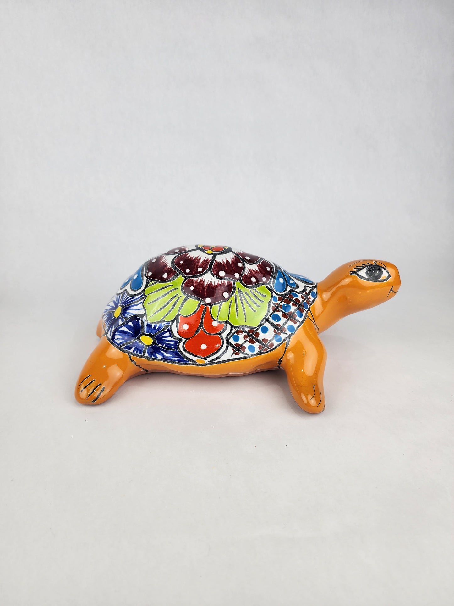 Handcrafted Ceramic Turtle Figurine - Vibrant & Weather-Resistant