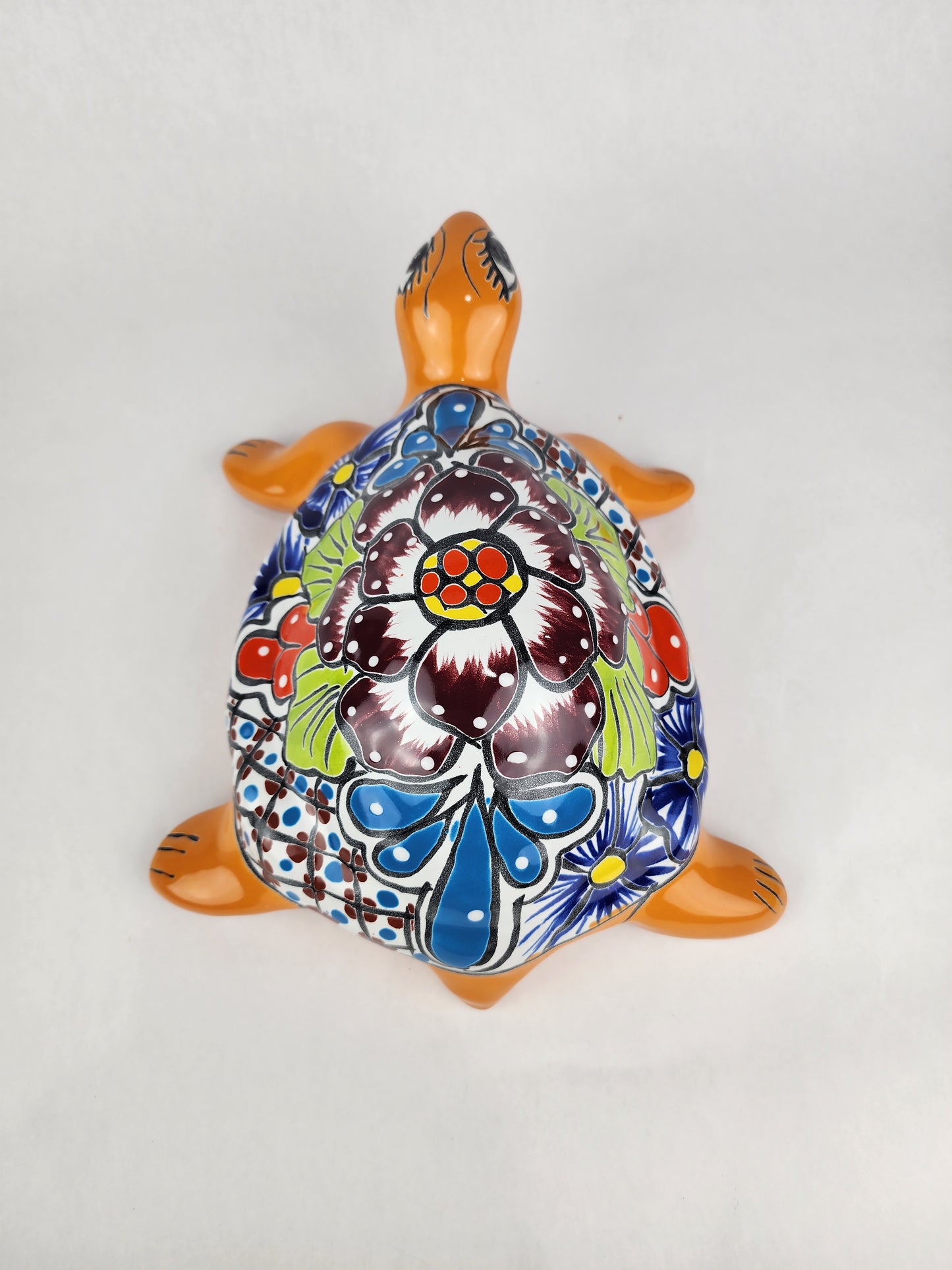 Ceramic Turtle Handcrafted Home and Garden Deco Talavera Pattern