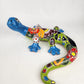 Colorful Garden Deco Mexican Folk Art Gecko Hand Painted Pottery