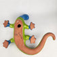 Colorful Garden Deco Mexican Folk Art Gecko Hand Painted Pottery