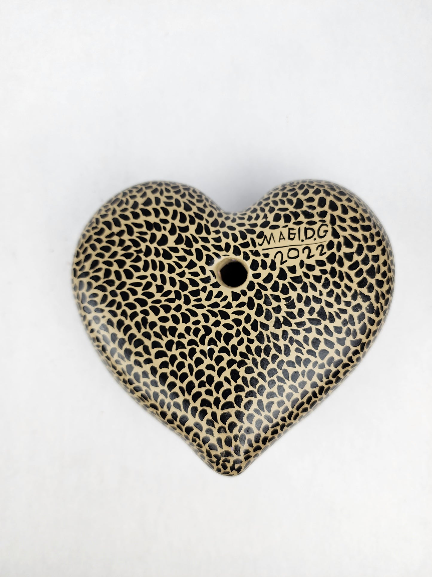 Ceramic Heart Hand Painted Mexican Art - Valentines Gift Idea