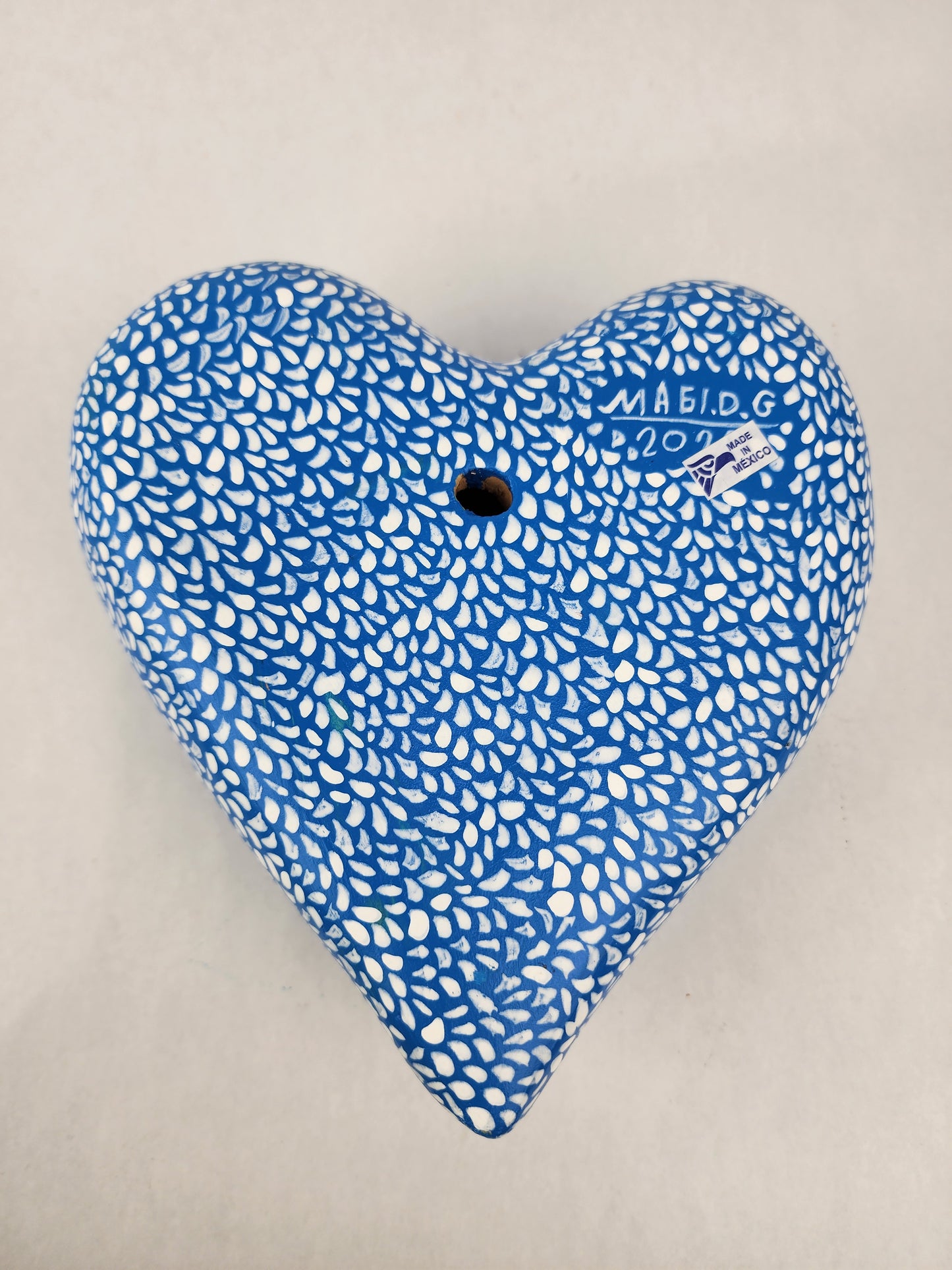 Spotted Heart Wall Décor Mexican Pottery Hand-Painted