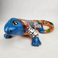 Hand Painted Clay Iguana Figurine Mexican Talavera Folk Art Home Decor