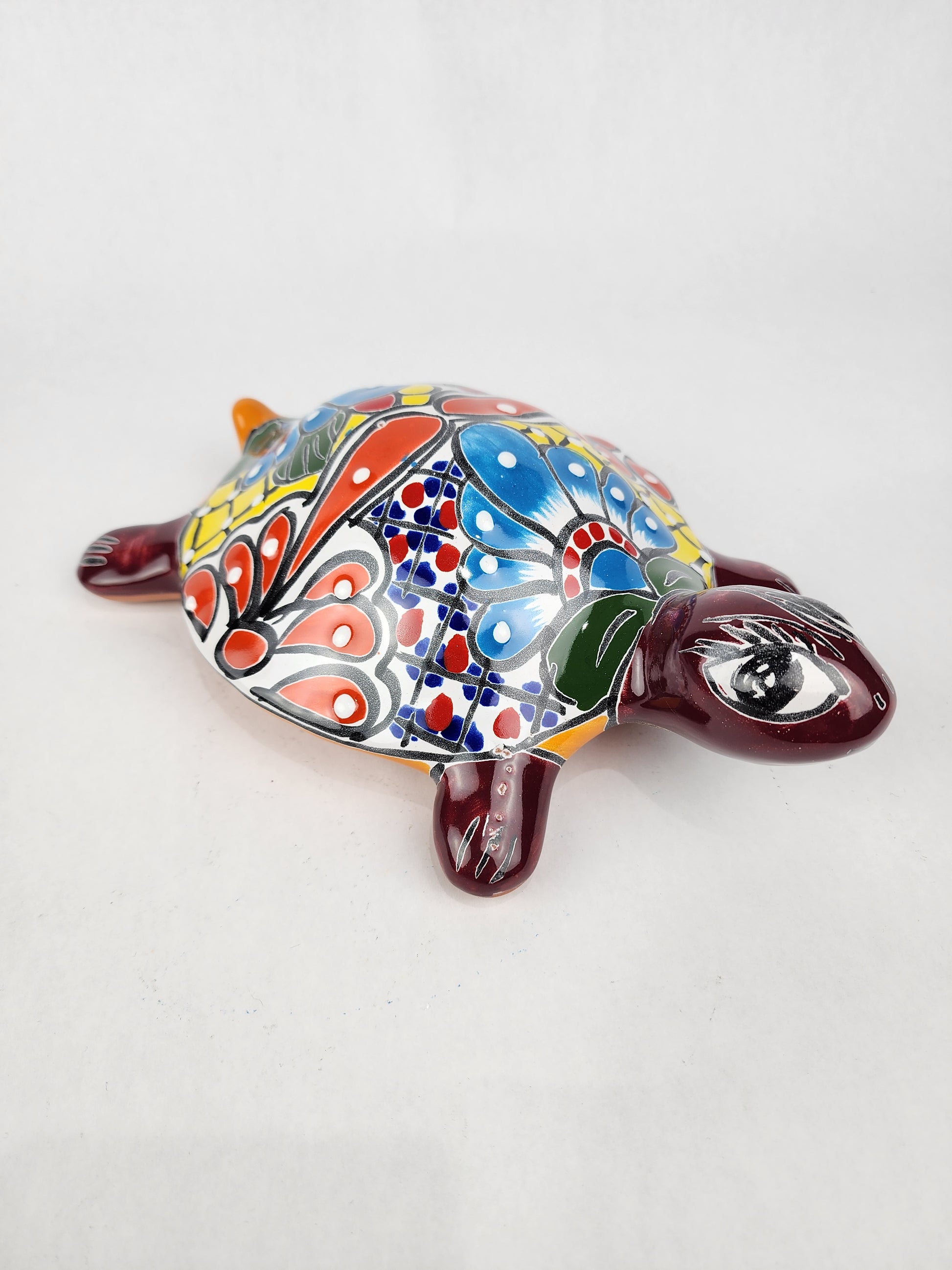 Clay Turtle Hand Painted Mexican Folk Art