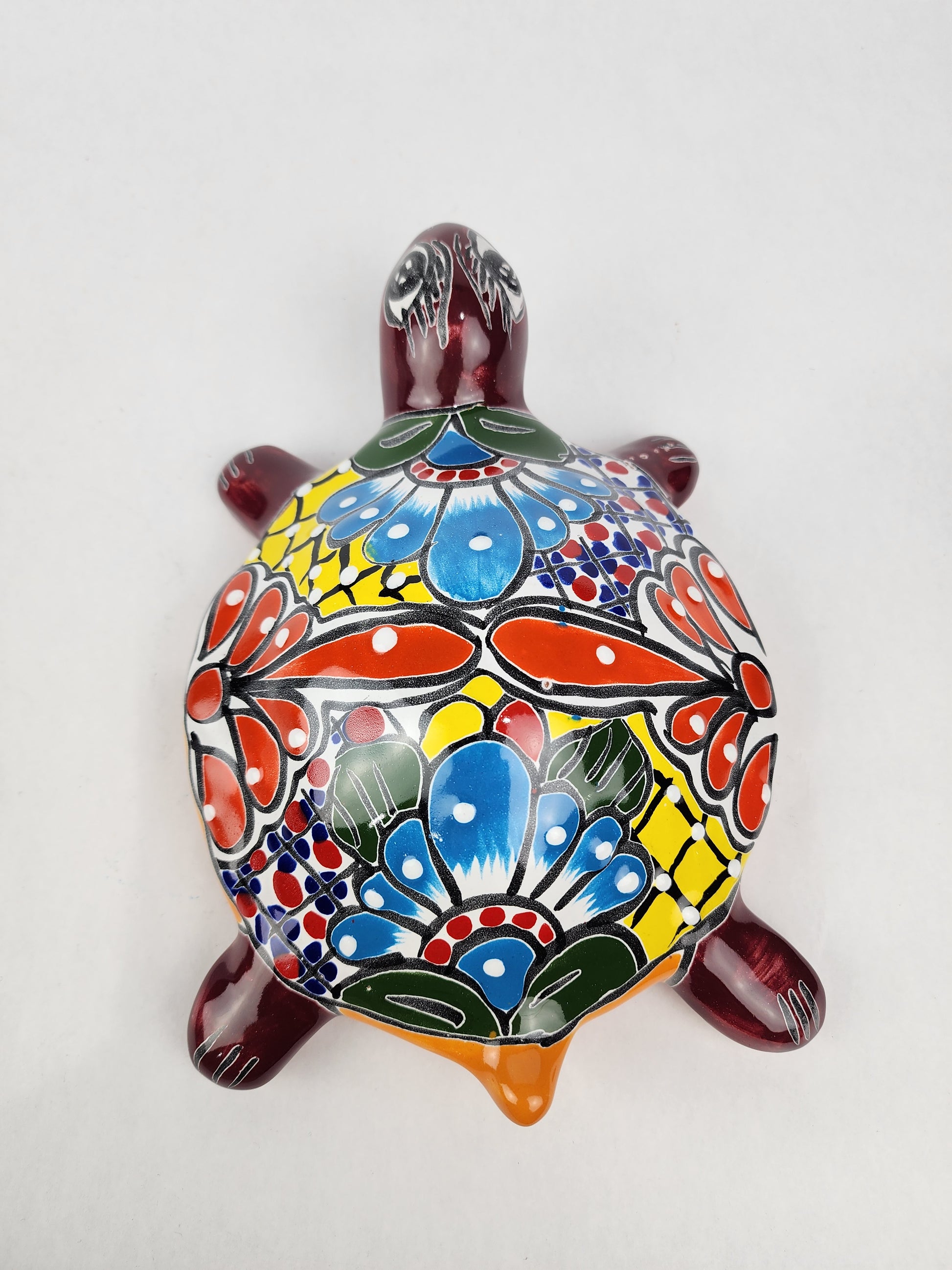 Colorful Ceramic Turtle - Handcrafted Indoor & Outdoor Decor