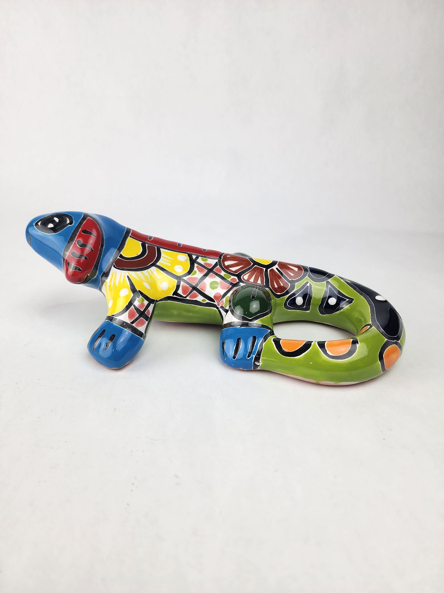 Hand-Painted Ceramic Iguanas | Vibrant Talavera Folk Art Decor