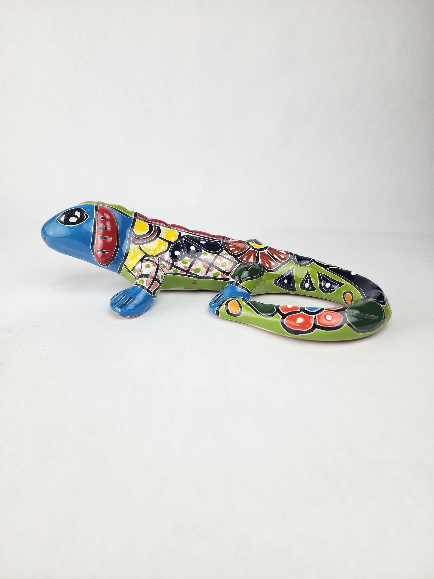 Hand-Painted Ceramic Iguanas | Vibrant Talavera Folk Art Decor