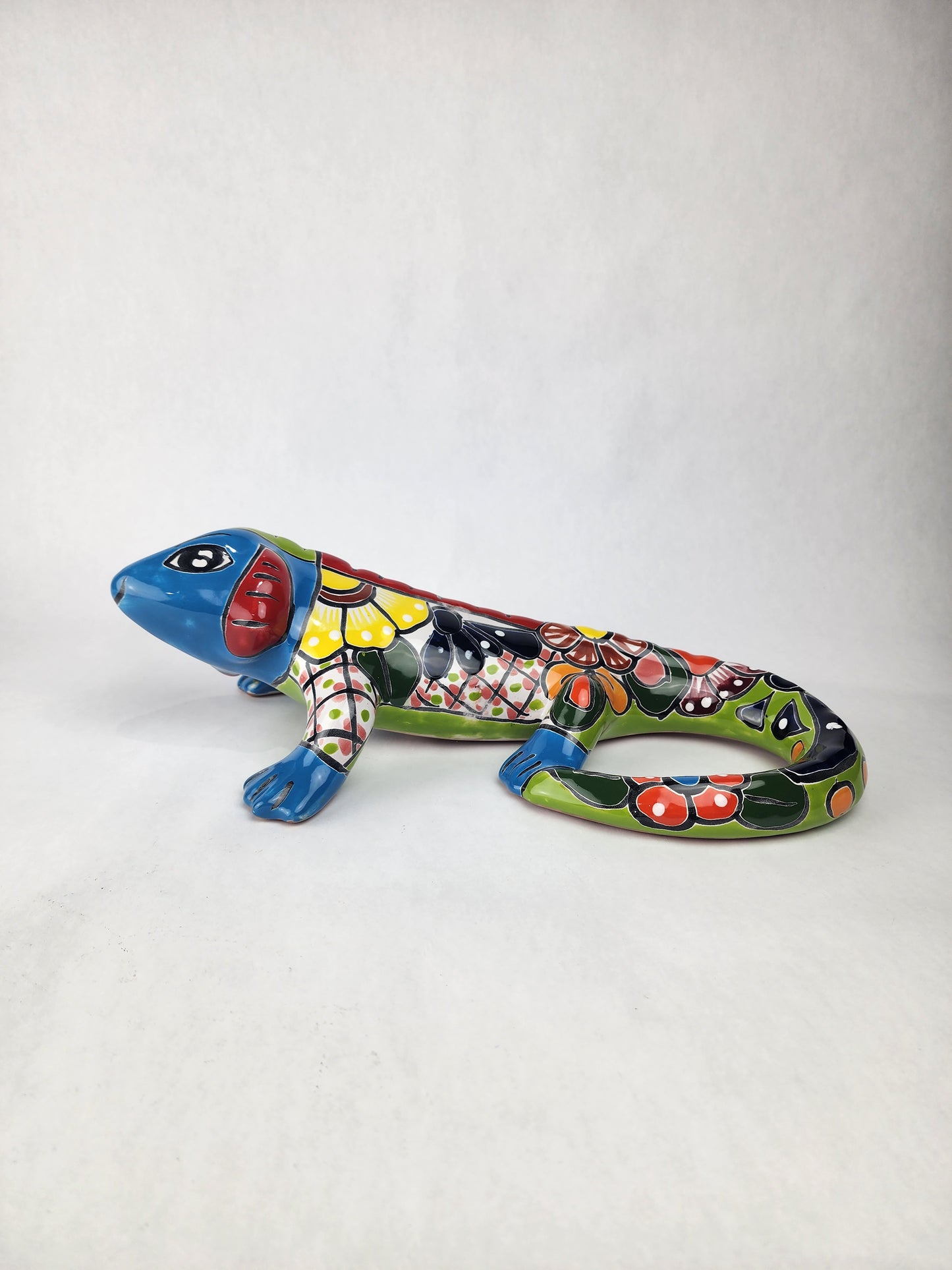 Hand-Painted Ceramic Iguanas | Vibrant Talavera Folk Art Decor