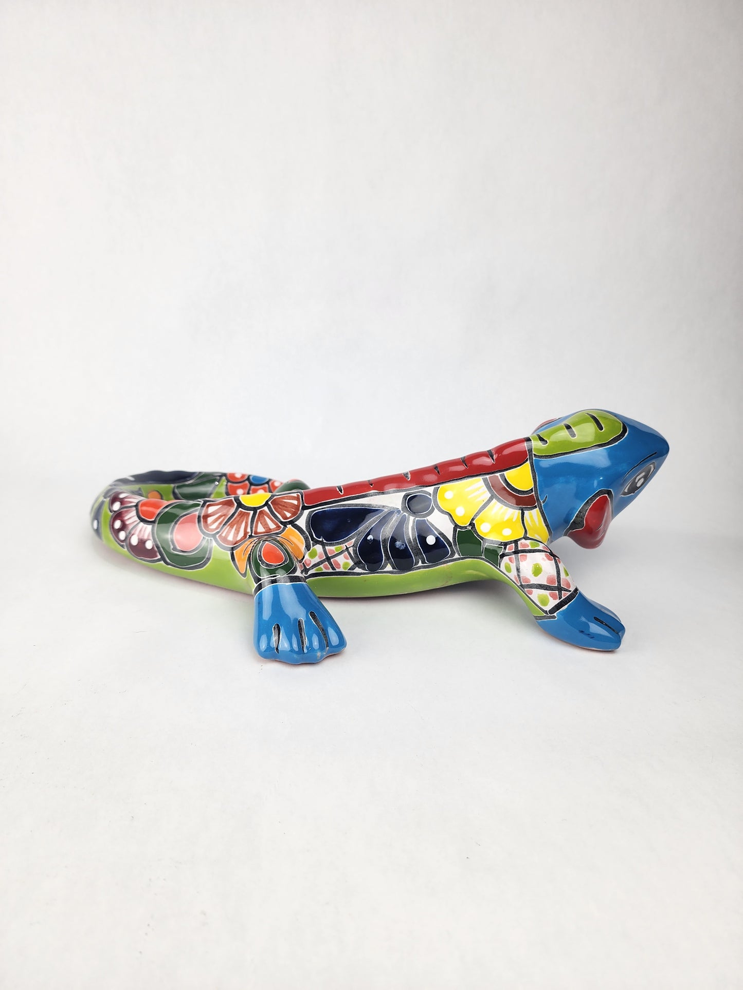 Hand-Painted Ceramic Iguanas | Vibrant Talavera Folk Art Decor