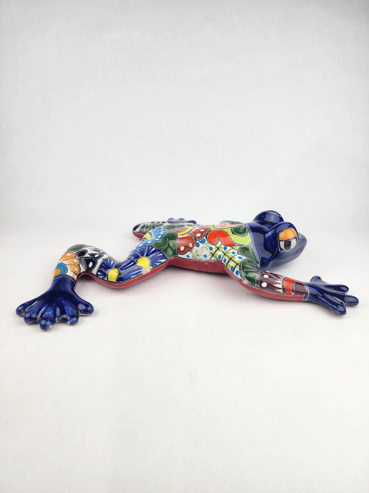 Hand-Painted Talavera Frog – Indoor & Outdoor Mexican Folk Sculpture