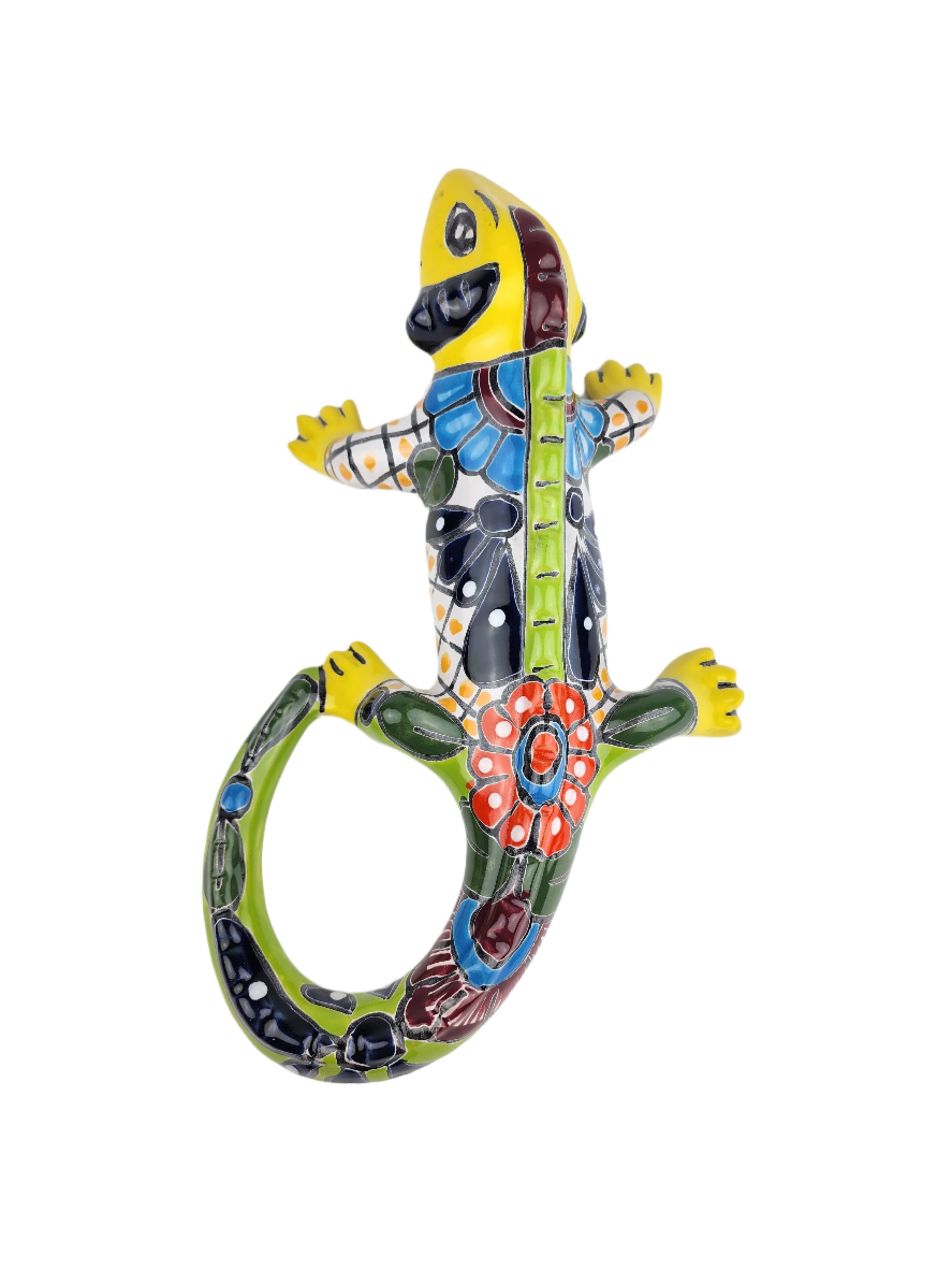 Colorful Hand-painted Ceramic Iguana - Casa Villa Arte 