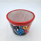 Small Talavera Ceramic Planter – Red Rim with Colorful Hand-Painted Pattern