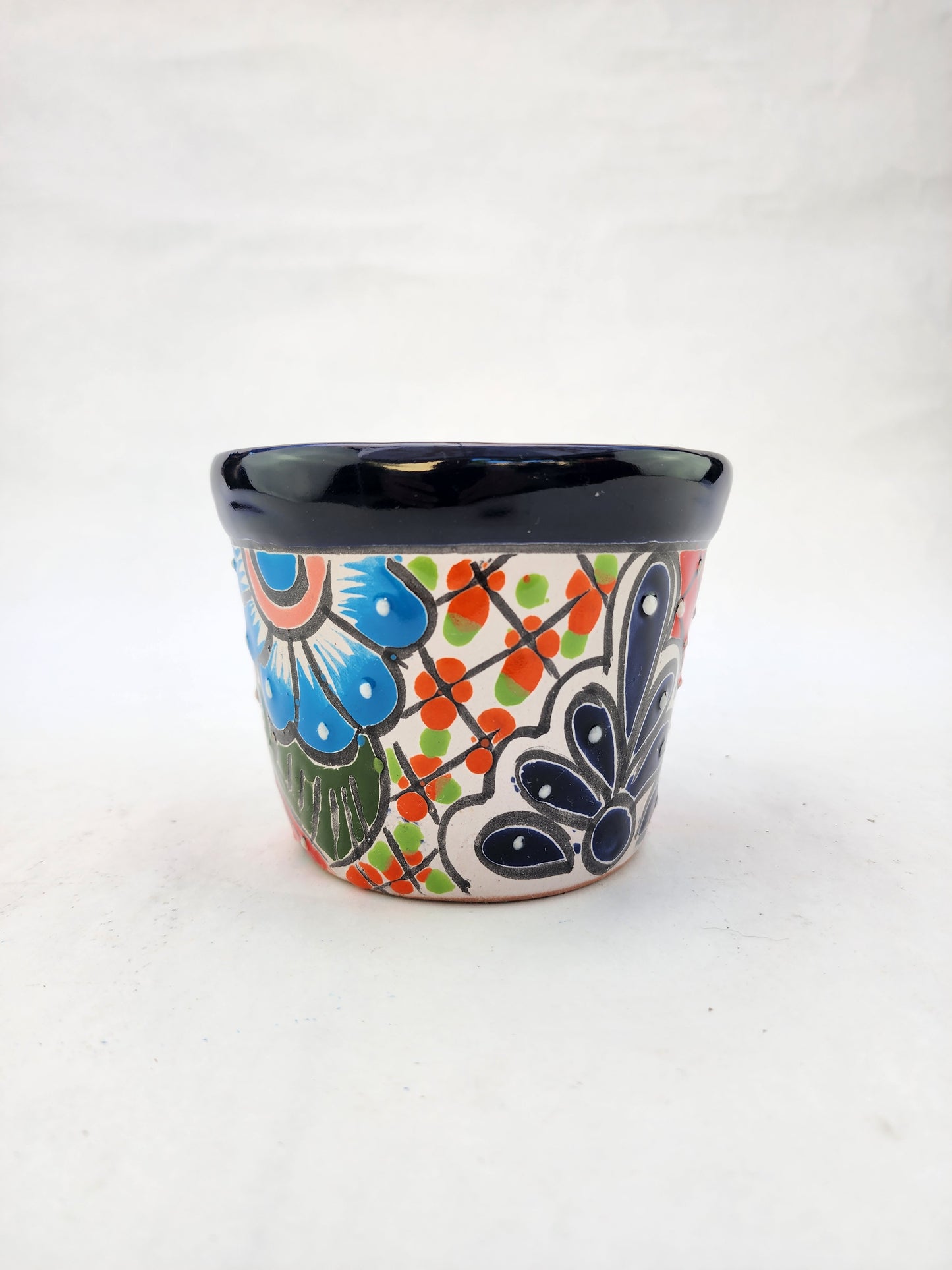Boho Ceramic Planter – Colorful Mexican Talavera Pot