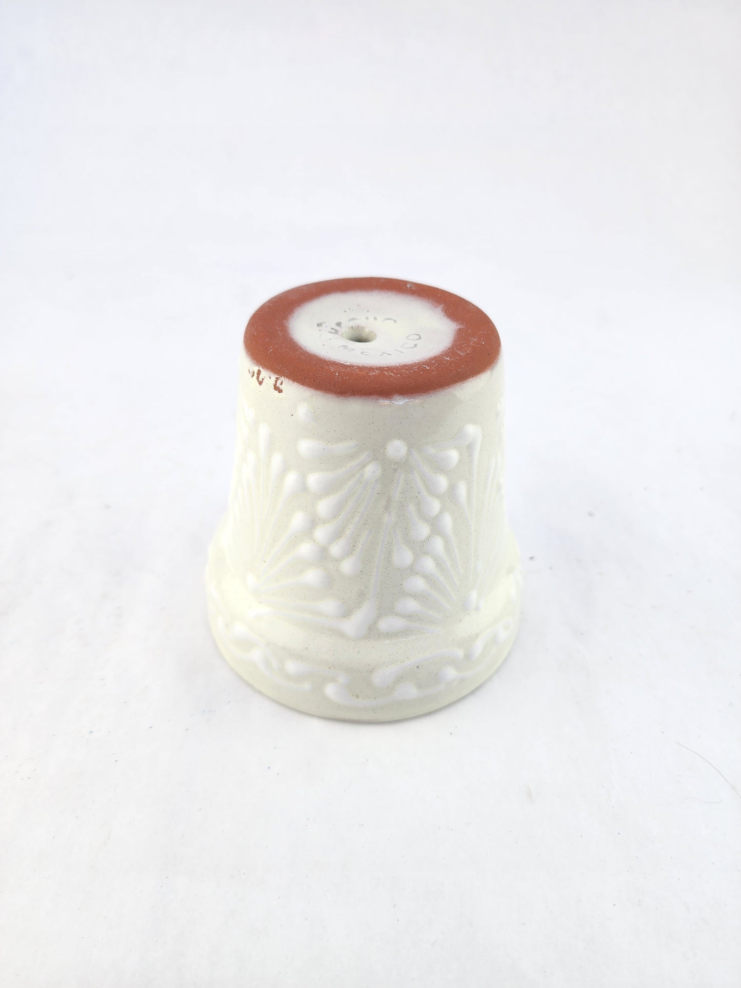 Small Handcrafted Ceramic Flower Pot – Neutral Folk Design