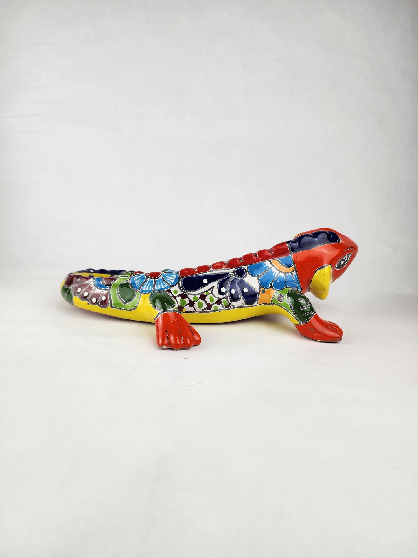 Boho Ceramic Iguana – Vibrant Decor with Mexican Folk Art Flair