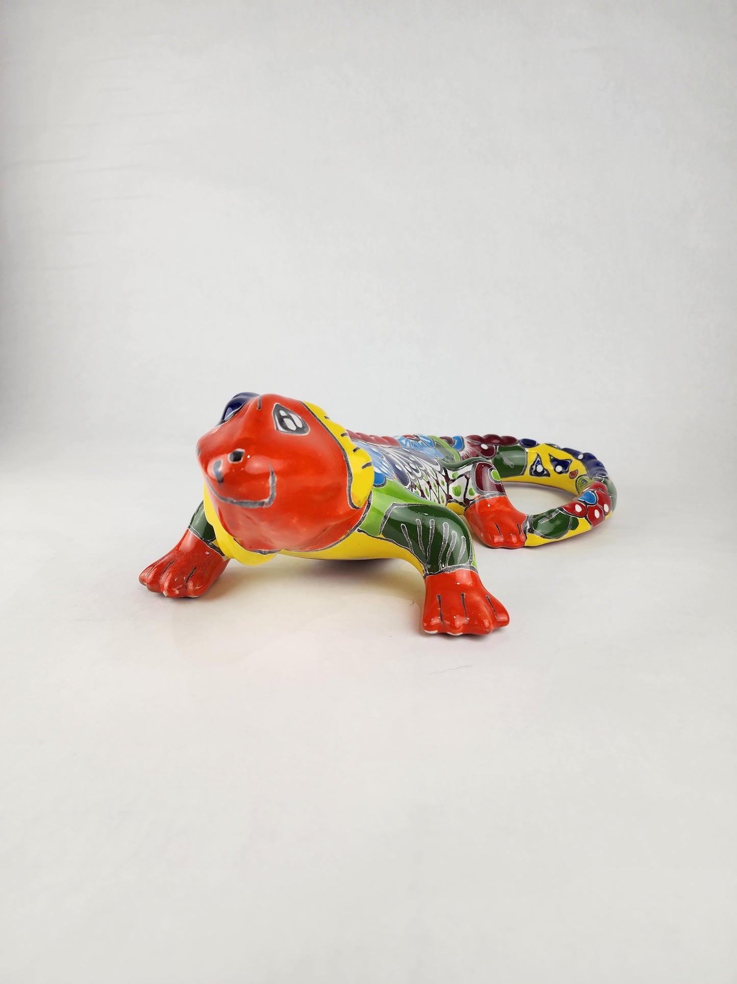 Boho Ceramic Iguana – Vibrant Decor with Mexican Folk Art Flair