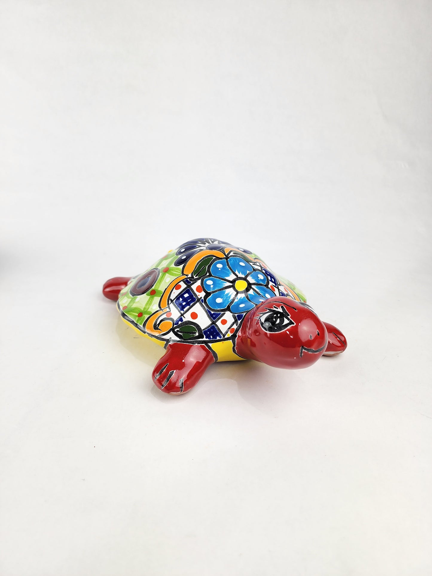 Earthy Talavera Turtle – Rustic Mexican Ceramic Decor