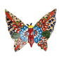 Decorative butterfly wall art with colorful patterns on a white background