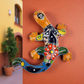 Orange Talavera-Style Gecko – Mexican Handcrafted Folk Art Décor