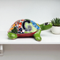 Green Talavera-Style Turtle – Handcrafted Mexican Folk Art Décor